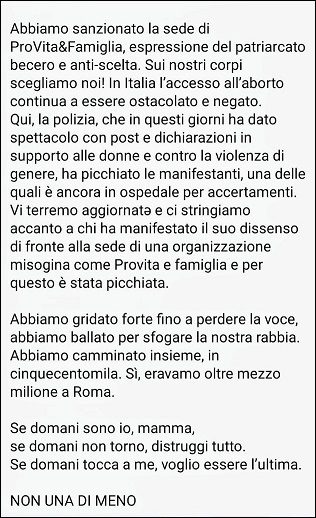 Fb non una di meno